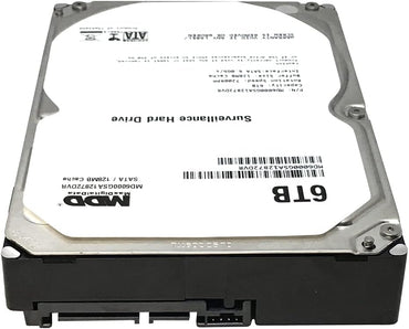 MaxDigitalData 6 TB 7200 U/min 128 MB Cache SATA 6,0 Gbit/s 3,5" interne Festplatte für Überwachungssysteme (MD6000GSA12872DVR) – 3 Jahre Garantie