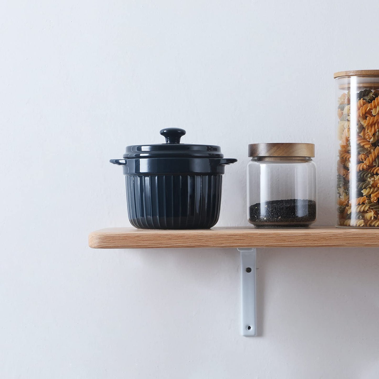 ONTUBE Ceramic Bacon Grease Container Keeper with Strainer, Frying Oil Storage Can, Turquoise