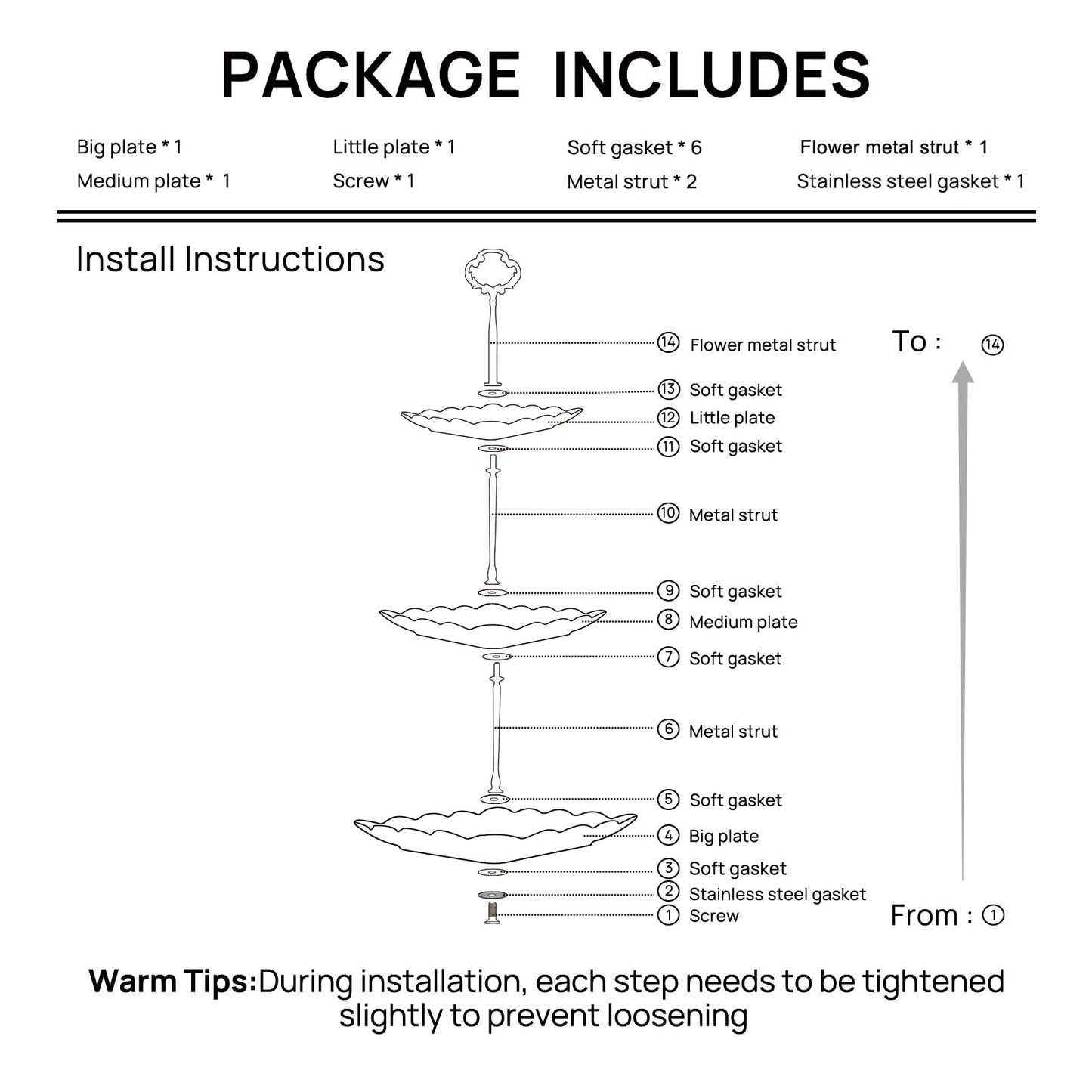 Sumerflos 3-stöckiger Cupcake-Ständer aus Porzellan, Etageren-Servierständer für Torten, quadratischer, weiß geprägter Dessertständer, Servierplatte für Gebäck und andere Speisen bei Hochzeiten und Partys