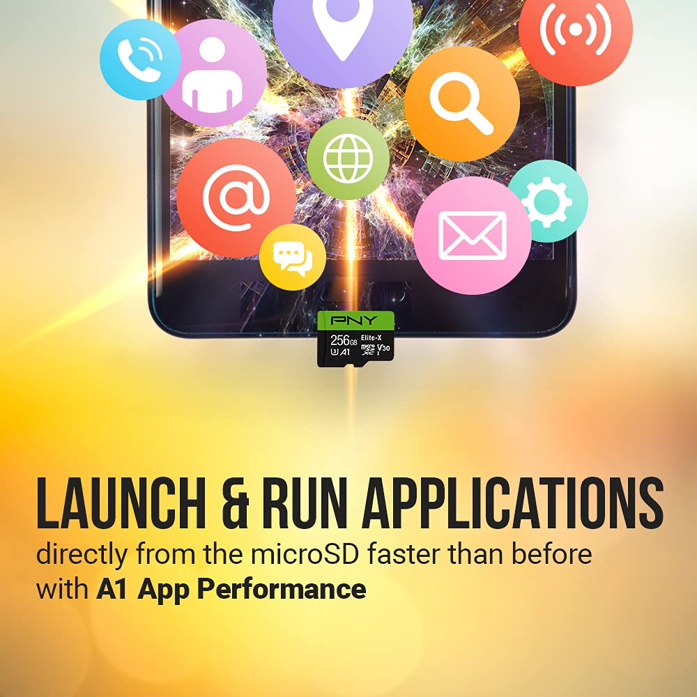 PNY 64 GB Elite-X Class 10 U3 V30 microSDXC-Speicherkarte, 3 Stück (1 Packung) – 100 MB/s, Klasse 10, U3, V30, A1, 4K UHD, Full HD, UHS-I, Micro SD