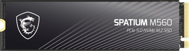 MSI Spatium M560 PCIe 5.0 NVMe M.2 1 TB Portable SSD, 1 TB interne SSD, Geschwindigkeiten bis zu 10200 MB/s, USB-C, zuverlässiger Speicher für Gaming, Studenten und Berufstätige, Schwarz