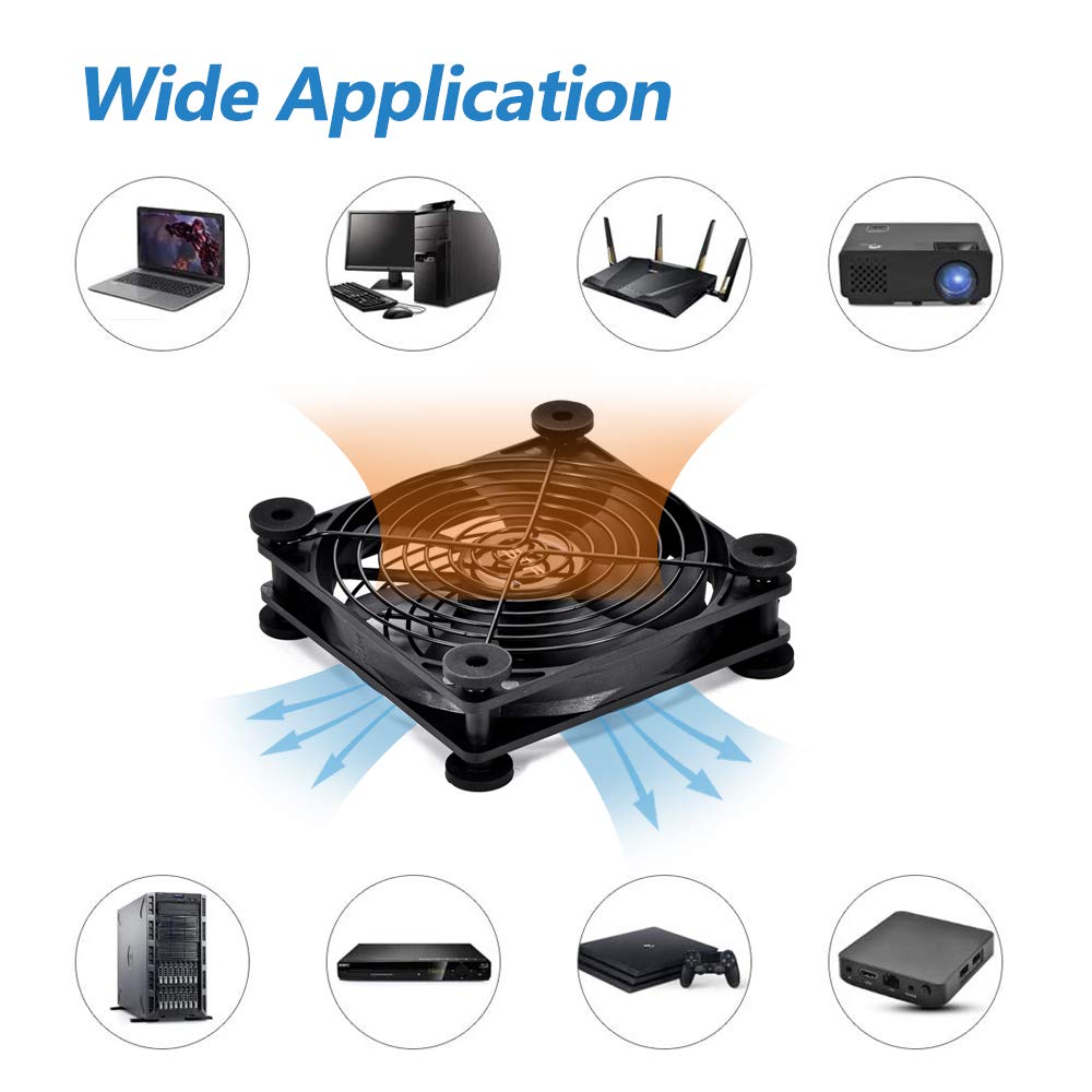 Leiser 80-mm-USB-Lüfter, tragbarer 5-V-USB-Lüfter zur Kühlung von Flachbildfernsehern, Xbox, DVR, PlayStation, Routern, TV-Receivern und Computergehäusen