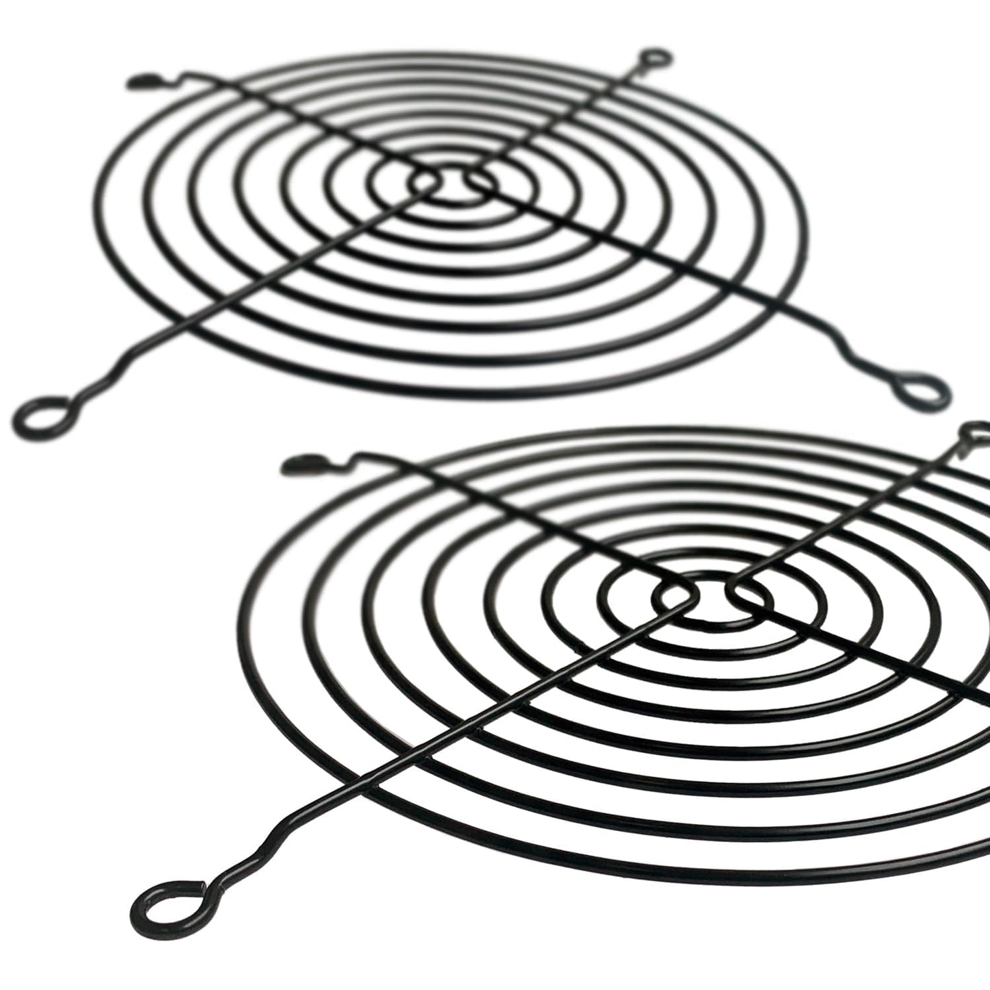 Nivithi 120mm Lüftergitter, PC-Lüfterabdeckung, Schwarzer PC-Lüftergitterschutz, Metall Silber Schwarz Ersatzschrauben, für PC-Lüfter, 2er-Pack.