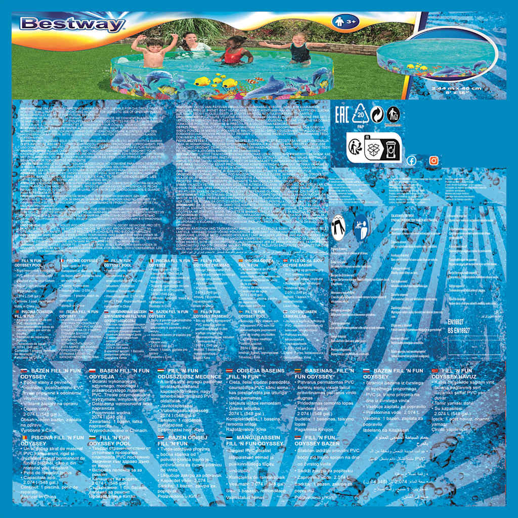 Bestway Fill 'N Fun Odyssey Pool 244x46 cm