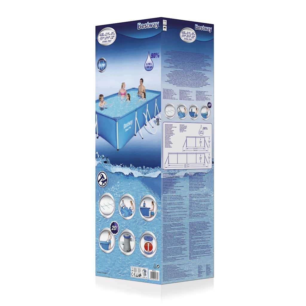 Steel Pro Swimmingpool-Set Rechteckig 400×211×81 cm 56424