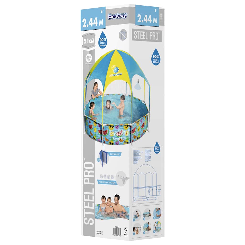Piscine hors sol Bestway Steel Pro UV Careful pour enfants 244x51 cm