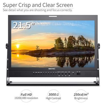 SEETEC P215-9HSD-192 21,5 Zoll LCD-Monitor für Broadcast-Produktionen, 3G SDI, 4K HDMI Ein- und Ausgang, IPS Full HD 1920x1080