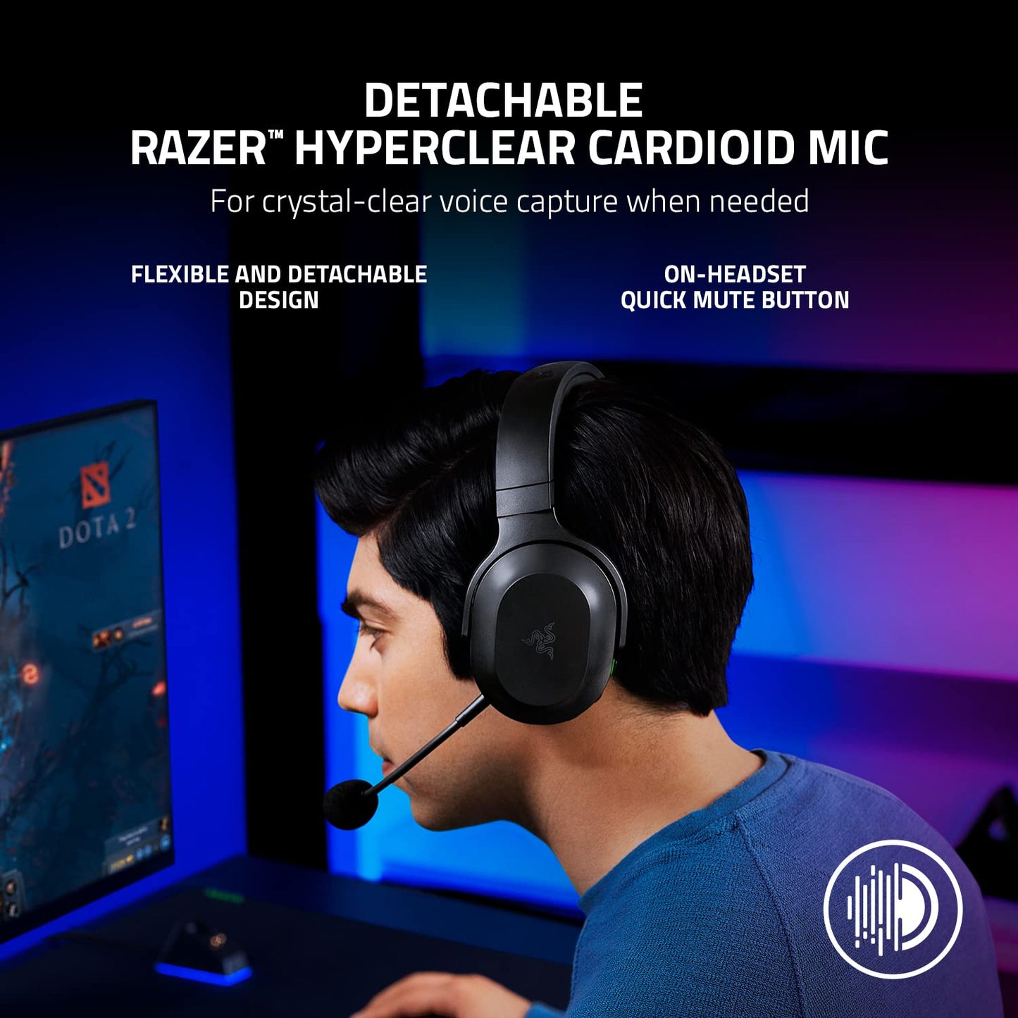 Razer Barracuda X Wireless Gaming & Mobile Headset (PC, PlayStation, Switch 2, Android, iOS): 2.4GHz Wireless + Bluetooth - Lightweight - 40mm Drivers - Detachable Mic - 50 Hr Battery - Black
