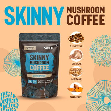 Instant-Pilzkaffee (60 Portionen) – Für mehr Konzentration und eine gesunde Ernährung – mit Schmetterlingsporling, Maitake, Shiitake und Kurkuma, gemischt mit 100 % Arabica-Kaffee (mittlere Röstung)