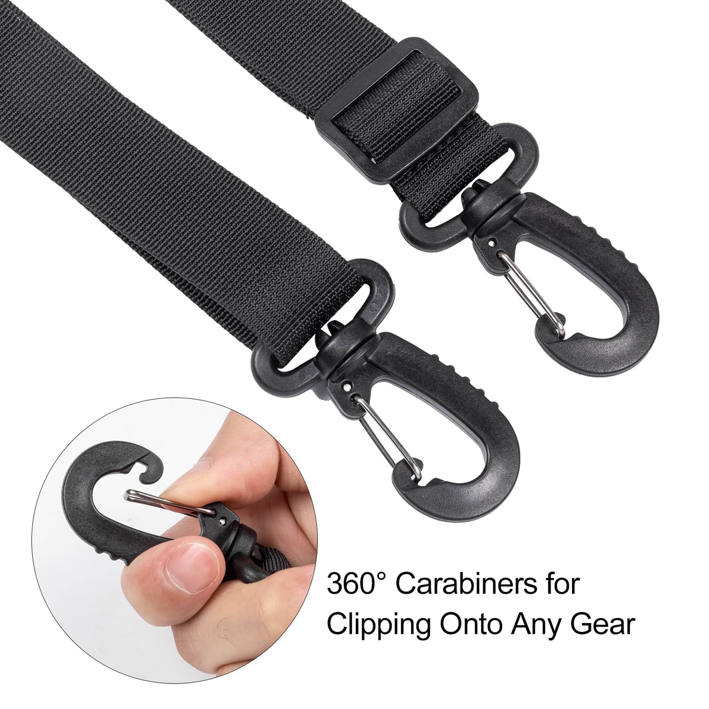 OneTigris Schultergurte, Ersatz-Verstellgurt für Aktentasche und Umhängetasche (2 Stück, Schwarz)