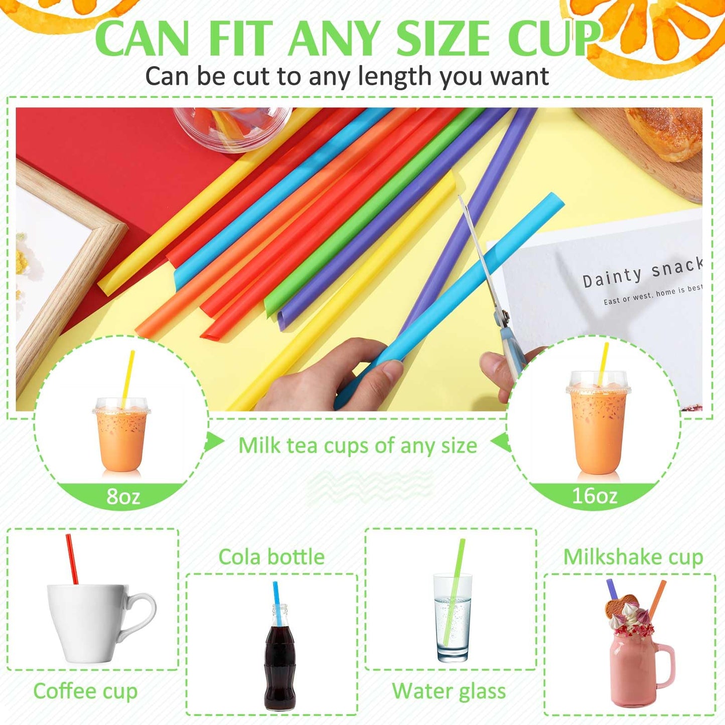 Tessco 600 Stück 9,84 Zoll Smoothie-Strohhalme Großpackung Einweg-Bubble-Tea-Strohhalme Große Kunststoff einzeln verpackt für hohe hausgemachte Milchshakes (Klassische Farbe)