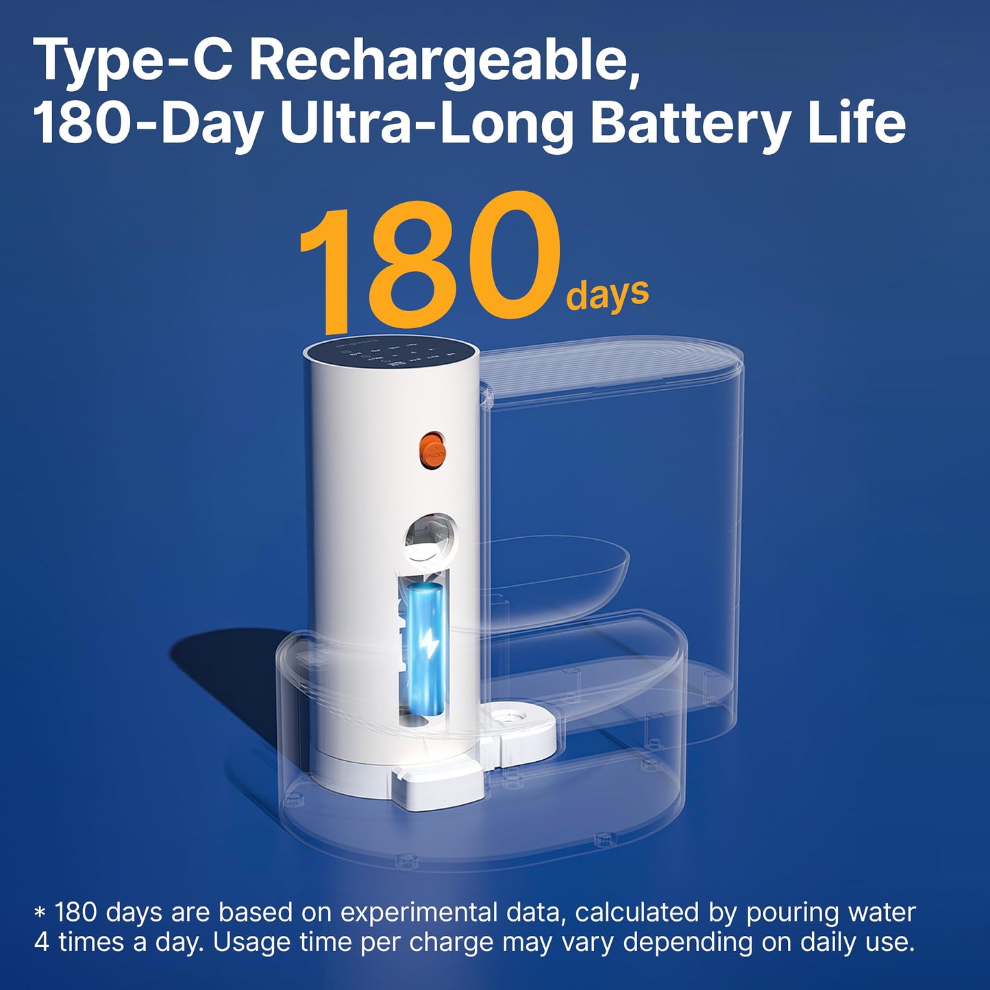 Potaroma Intelligenter, kabelloser Trinkbrunnen für Haustiere, ohne Filter, 3,5 l Fassungsvermögen, wiederaufladbarer automatischer Wasserspender für Katzen und kleine Hunde, Abwassertrennung für stets frisches Wasser