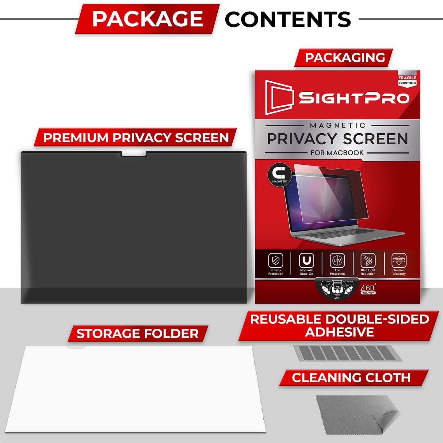 SightPro Magnetischer Blickschutz für MacBook Pro 14 Zoll (2021–2025, M1–M5, Pro, Max) – Patentierter, abnehmbarer Blickschutzfilter für Laptops