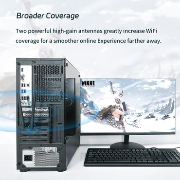 QFly PCIe WiFi 6E Karte, AX210 Netzwerkkartenadapter für PC-Gaming, Bluetooth 5.3, Tri-Band (802.11ax) 5400Mbps 6GHz Wireless LAN Karten mit MU-MIMO, OFDMA, Unterstützt Windows 10/11 (64-Bit)