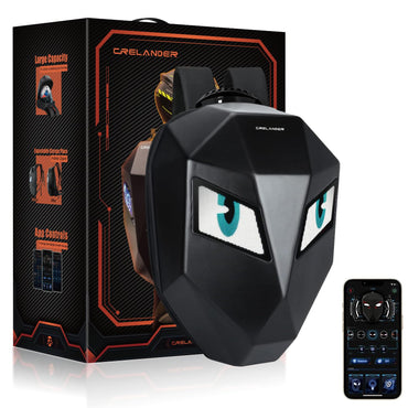 Crelander LED Knight Backpack, 19inch App Control Motorcycle Backpack with DIY Programmable Full Color Screen Waterproof Large Capacity Hard Shell Helmet Bag DIY Pixel Art Animation Laptop Daypack
