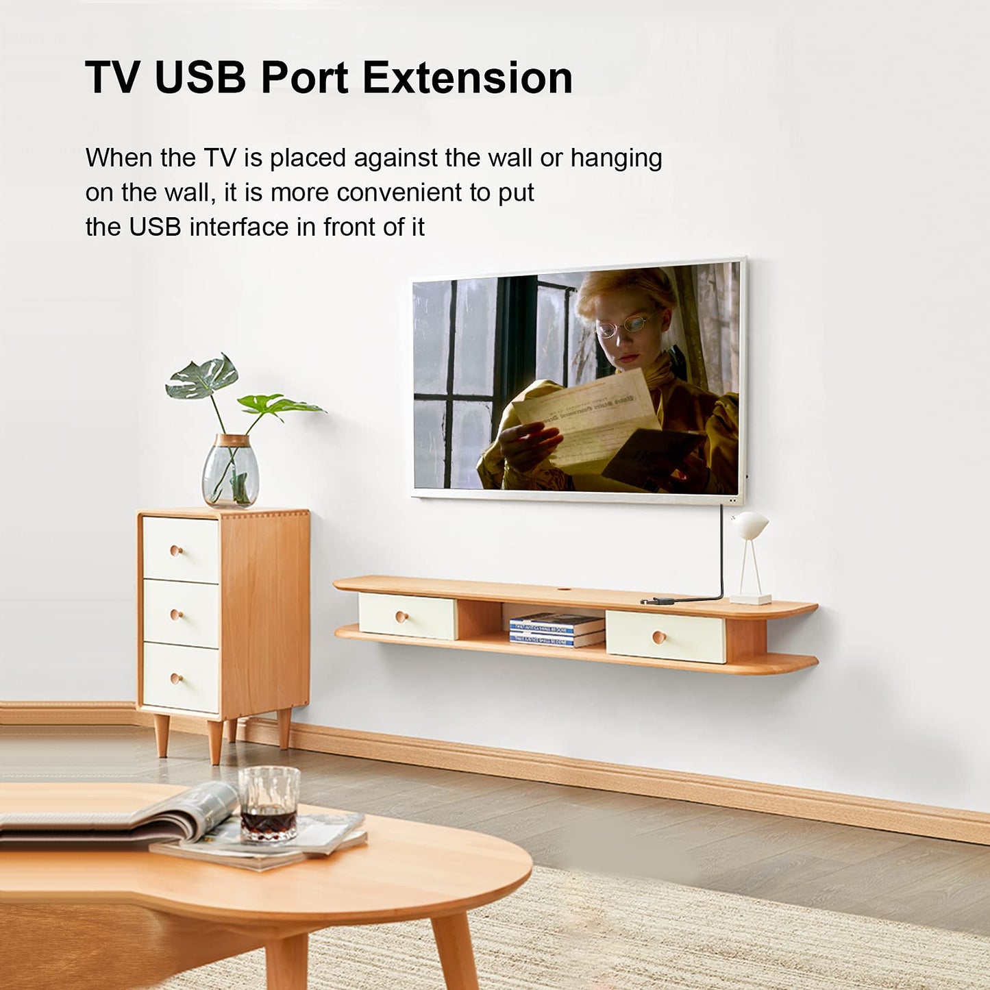 Oxsubor SuperSpeed USB 3.0 Verlängerungs-Datenkabel, Stecker auf Buchse, links und rechts abgewinkelt, 2 Stück (20 cm, 8 Zoll)