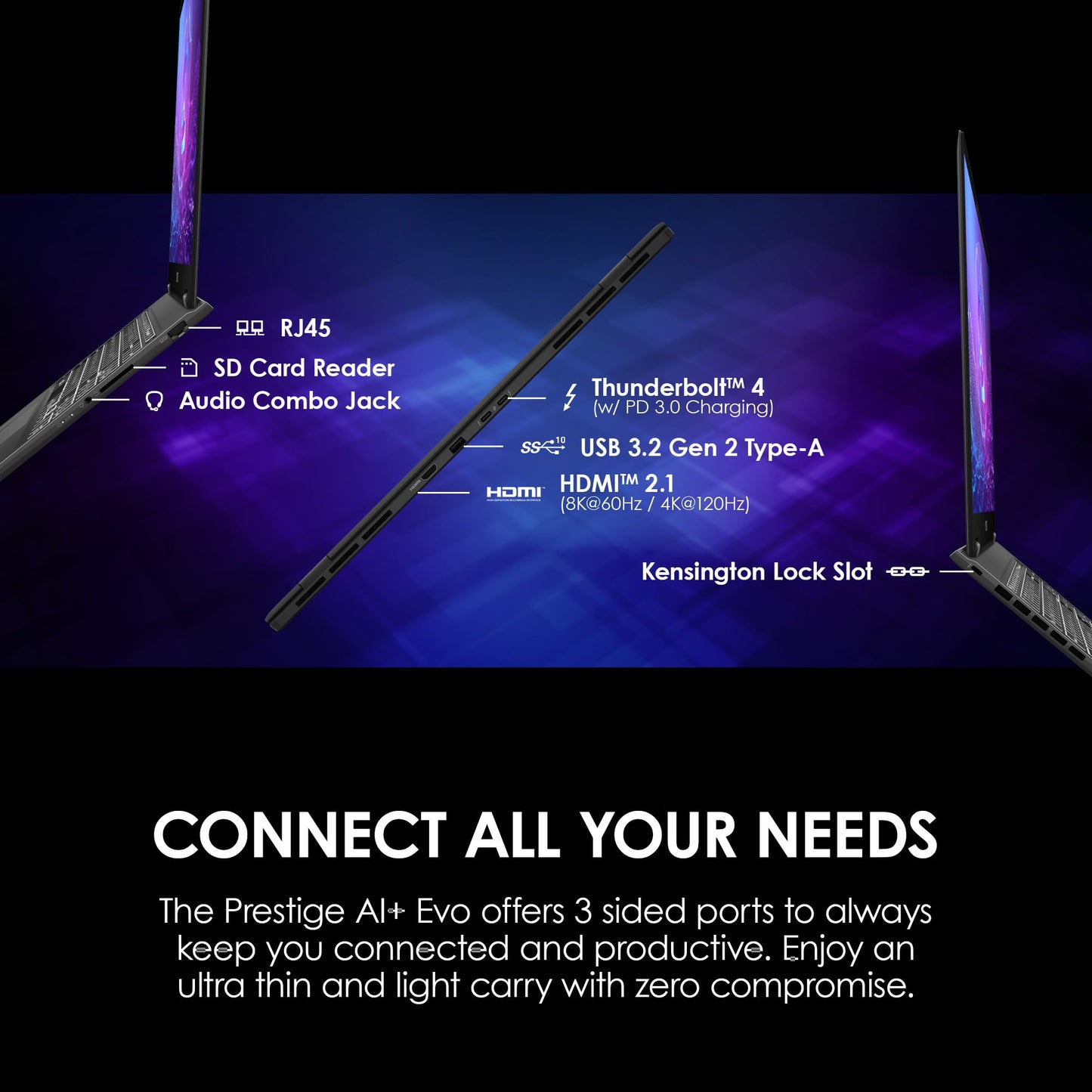 MSI Prestige 16 AI+ Evo 16" UHD+ OLED Laptop: Intel Ultra 7-258V, Intel Arc Graphics, 32 GB DDR5, 2 TB NVMe SSD, HDMI, Wi-Fi 7, Windows 11 Pro: Stellar Gray B2VMG-058US