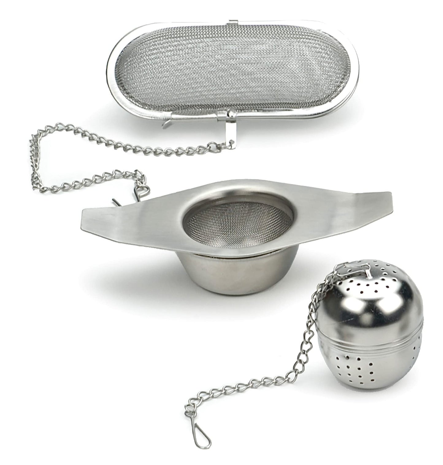 RSVP International Endurance Kitchen Collection Stainless Steel Mesh Floating Spice Infuser for Soups, Stews or Large Tea Pot, Jumbo Oval, 4.25x1.75"