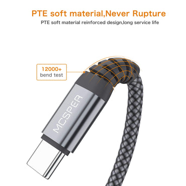 Kurzes USB-C-Kabel (2er-Pack, 0,15 m), USB-Typ-C-Ladekabel mit Nylon-Ummantelung, Schnellladekabel, kompatibel mit iPhone 16/15 Pro/15 Pro Max, Samsung Galaxy S10+, S9, S8 Plus, Note 9, 8, LG G6, G7, V35, Pixel 2 XL