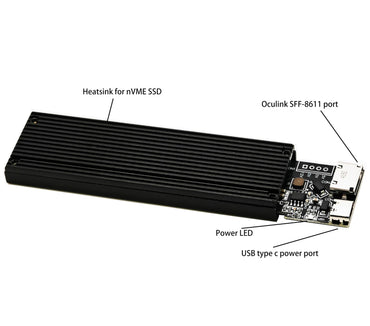 Sintech Oculink SFF-8611/8612 M.2 (NGFF) NVMe SSD externes Gehäuse mit Oculink 50 cm Kabel, kompatibel mit SteamDeck GDP Thinkbook 14+/16+ UM780 XTX AOOSTAR Mini-PC