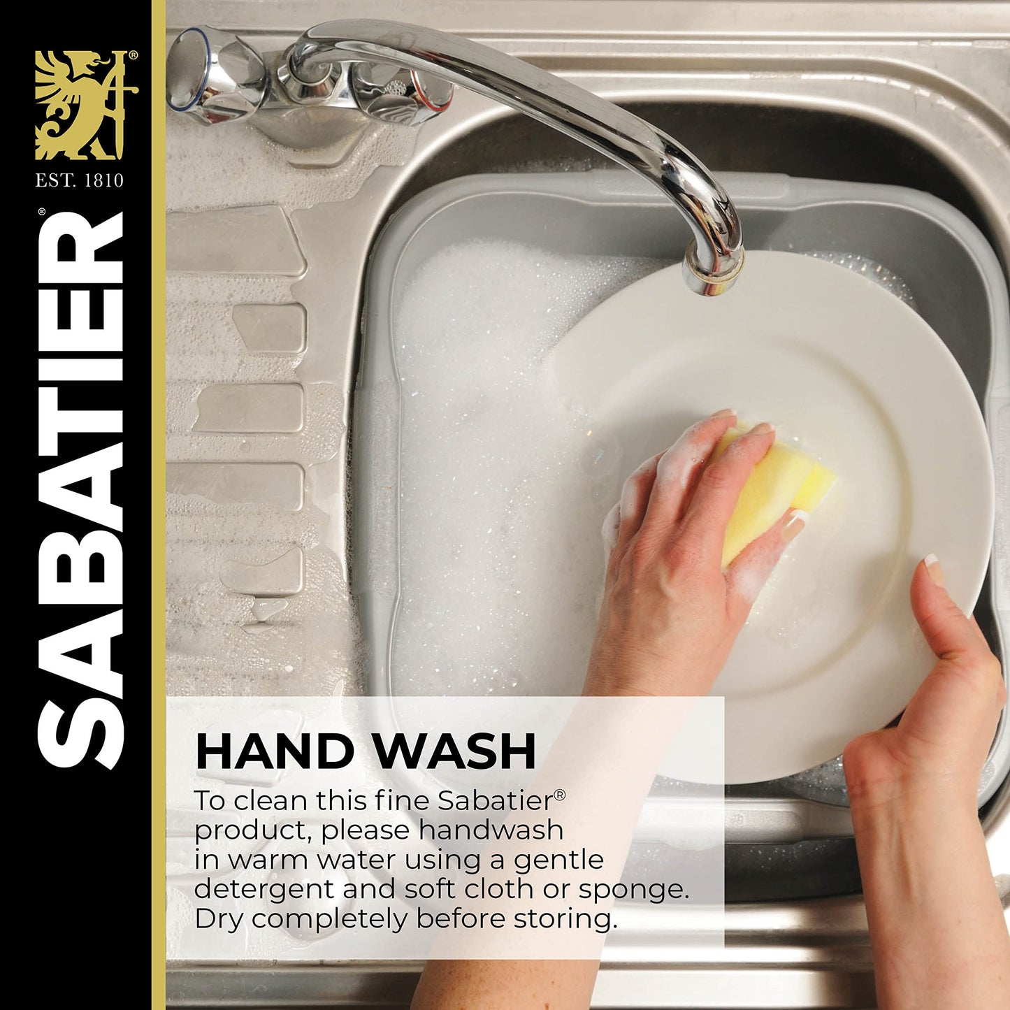 Sabatier Kochmesser aus geschmiedetem Edelstahl mit selbstschärfender Klingenschutzhülle Edgekeeper, Küchenmesser aus hochkohlenstoffhaltigem Edelstahl, rasiermesserscharfes Messer zum Schneiden von Obst, Gemüse und mehr, 20 cm (8 Zoll), Schwarz