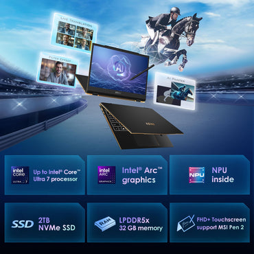 MSI Summit 13 AI+ Evo (2024) 13,3" FHD+ Profi-Laptop: Intel Core Ultra 7-258V, ARC-Grafik, 32 GB LPDDR5X, 2 TB NVMe SSD, Thunderbolt 4, Windows 11 Pro: Tintenschwarz A2VMTG-017US