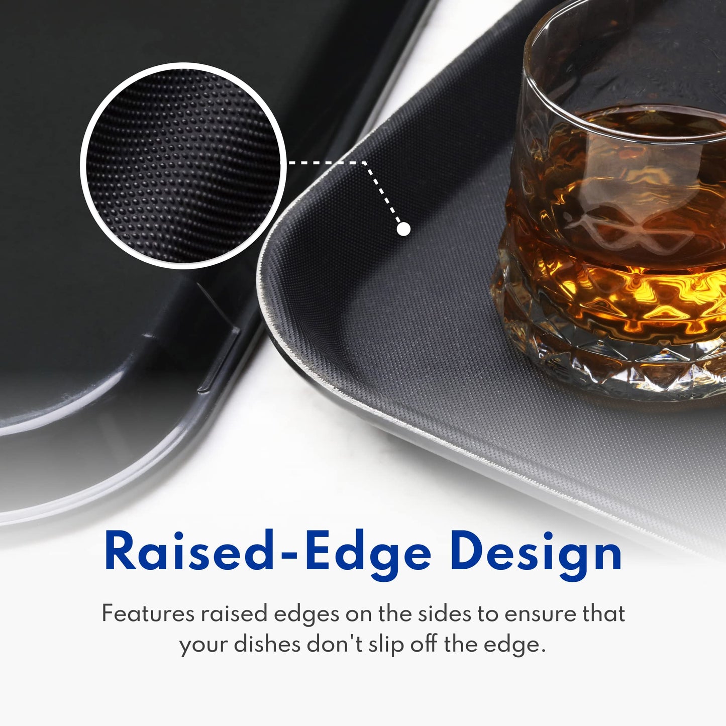 New Star Foodservice 24852 Antirutschtablett in Restaurantqualität, Kunststoff, gummiert, rechteckig, 25,4 cm x 35,6 cm, schwarz