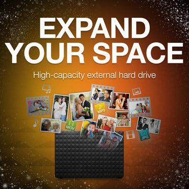 Seagate Expansion Desktop 16 TB externe Festplatte (HDD) – USB 3.0 für PC & Laptop – 1 Jahr Datenrettungsservice (STEB16000402), Schwarz