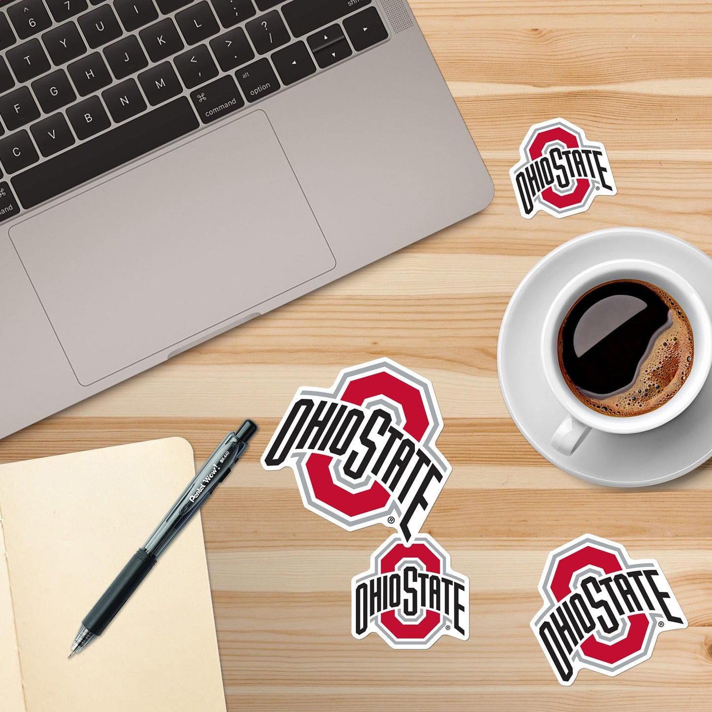 Ohio State University Logo-Aufkleber-Set (50 Stück) aus Vinyl, groß und Deluxe-Qualität – geeignet für Laptop, Wasserflasche, Scrapbooking, Tablet, Skateboard, drinnen und draußen
