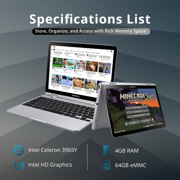 Samsung Chromebook Plus V2 2-in-1 12.2" WUXGA LED Touchscreen Laptop, Intel Celeron 3965Y, 4GB RAM, 64GB eMMC, 2 Cameras, Stylus Pen, Island-Type KB, Wi-Fi 5, Chrome OS, Silver(Renewed)