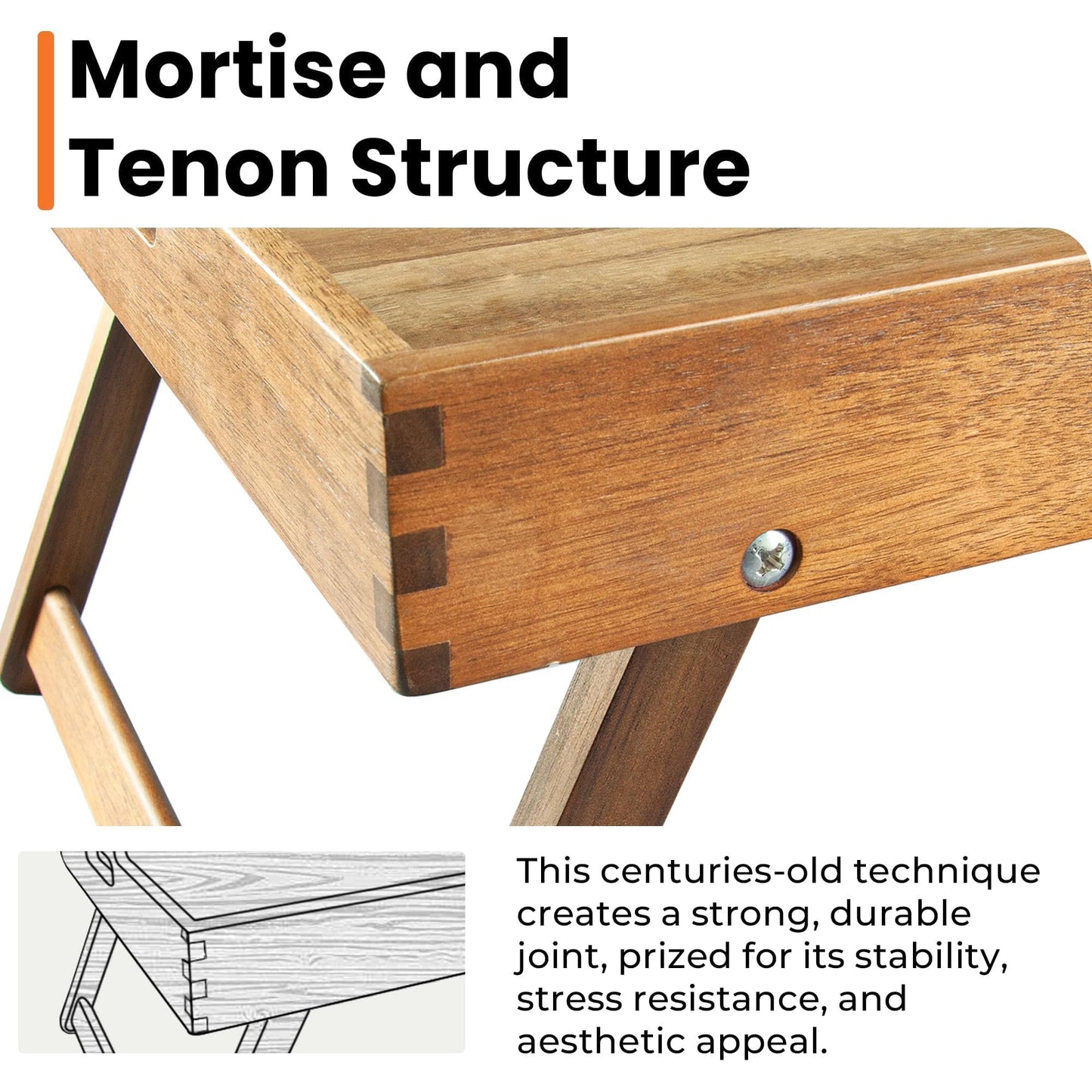 Taxenxar Extra großes, klappbares Betttablett, 56 x 36 cm, Frühstückstablett aus Akazienholz, Serviertablett mit Beinen zum Essen im Bett