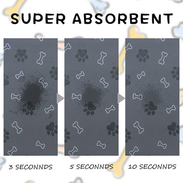 Futtermatte für Hunde und Katzen, rutschfest, schnelltrocknend und saugfähig, 46 x 30 cm, Dunkelgrau