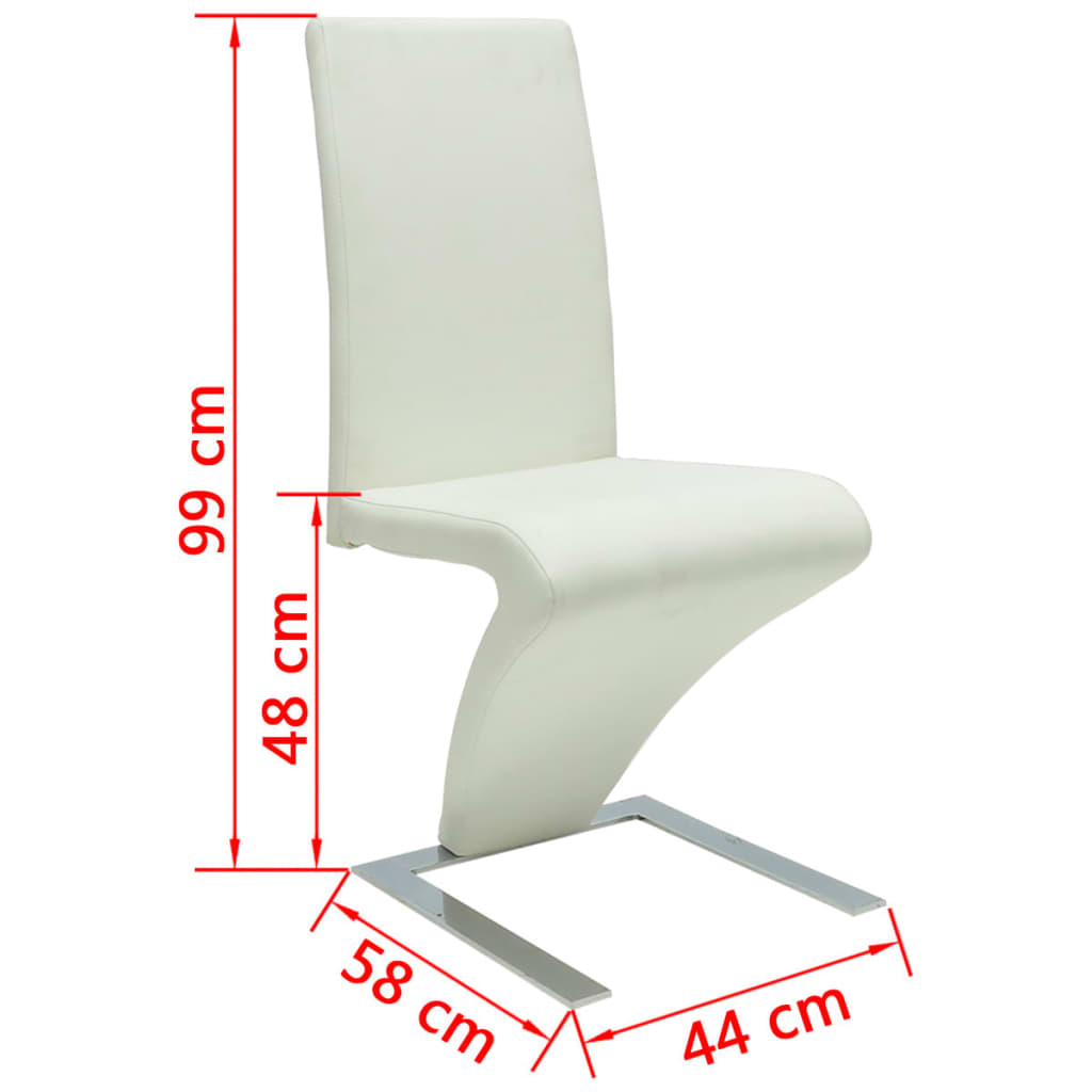 vidaXL Esszimmerstühle 2 Stk. Weiß Kunstleder