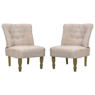 vidaXL Französische Stühle 2 Stk. Creme Stoff