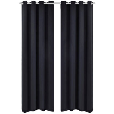 vidaXL Verdunkelungsvorhang mit Metallösen 270 x 245 cm Schwarz