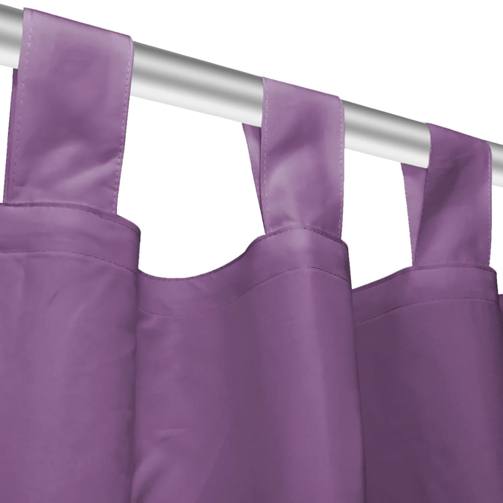 vidaXL Vorhänge Mikro-Satin 2 Stk. mit Schlaufen 140×245 cm Lila