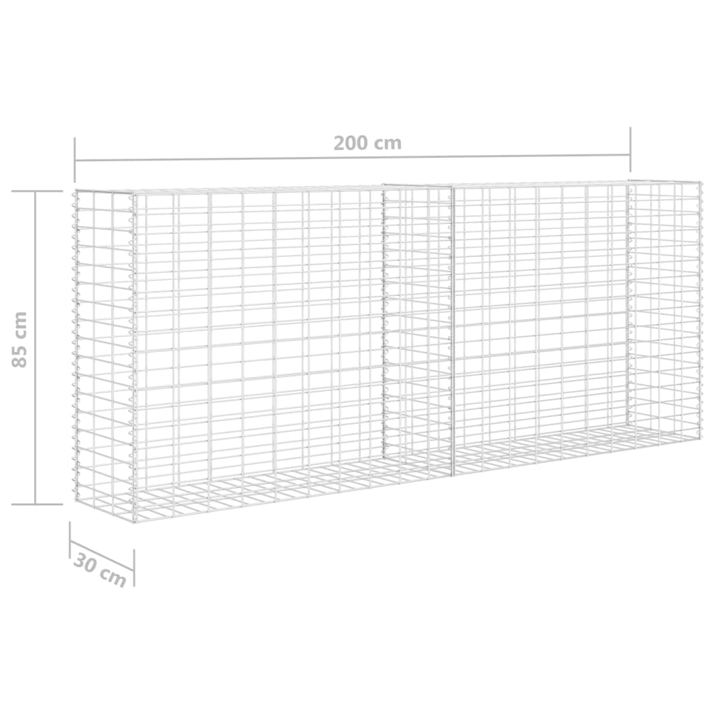 vidaXL Gabion Acier galvanisé 85x30x200 cm