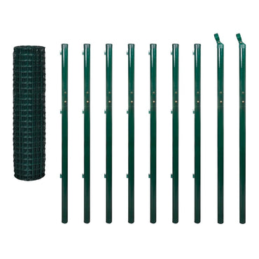 vidaXL Grillage européen en acier 10 x 1,7 m vert