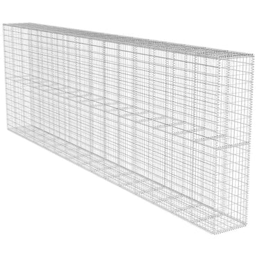 vidaXL Mur de gabions avec couvercle en acier galvanisé 600x50x200 cm