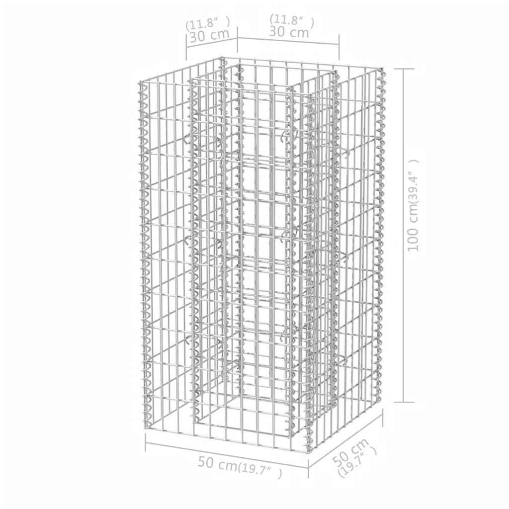 vidaXL Gabionen-Hochbeet Stahl 50×50×100 cm