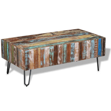 vidaXL Table basse en teck massif recyclé 100x50x38 cm