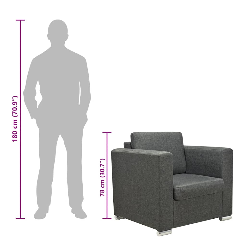 Sessel Dunkelgrau Stoff