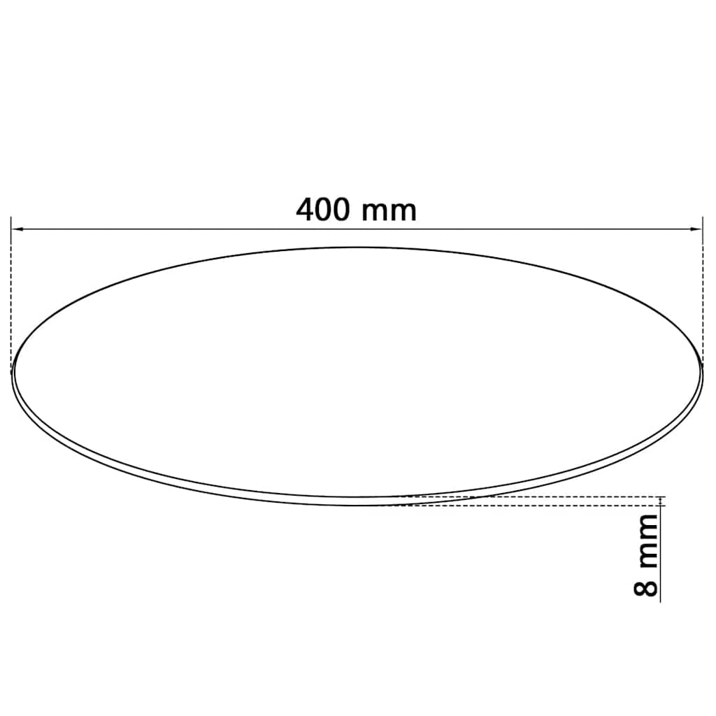 vidaXL Plateau de table en verre trempé rond 400 mm