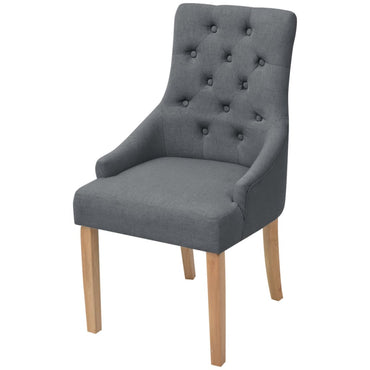 vidaXL Esszimmerstühle 2 Stk. Dunkelgrau Stoff