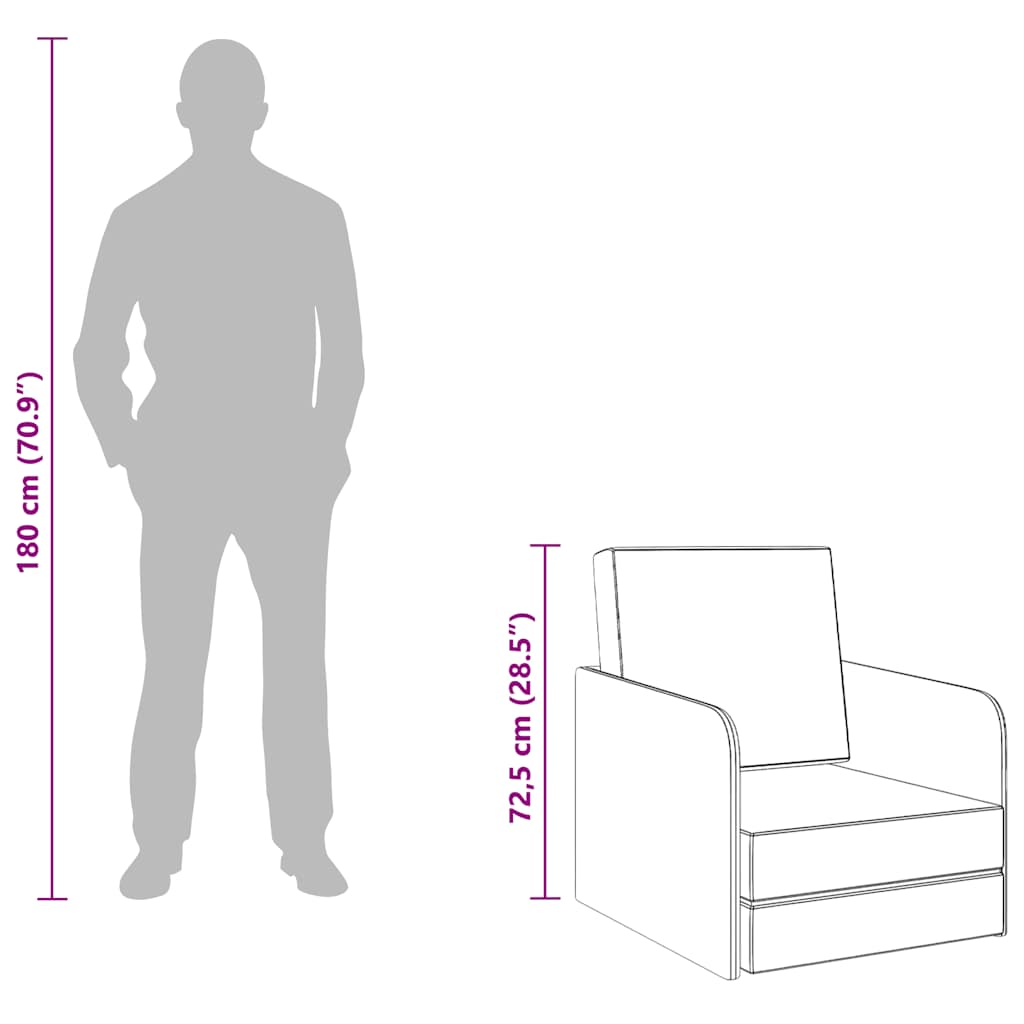 Schlafsessel Ausziehbar Dunkelgrau Stoff