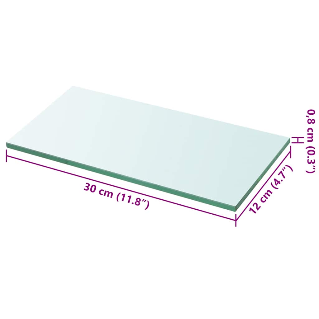 vidaXL Étagère en verre transparent 30x12 cm