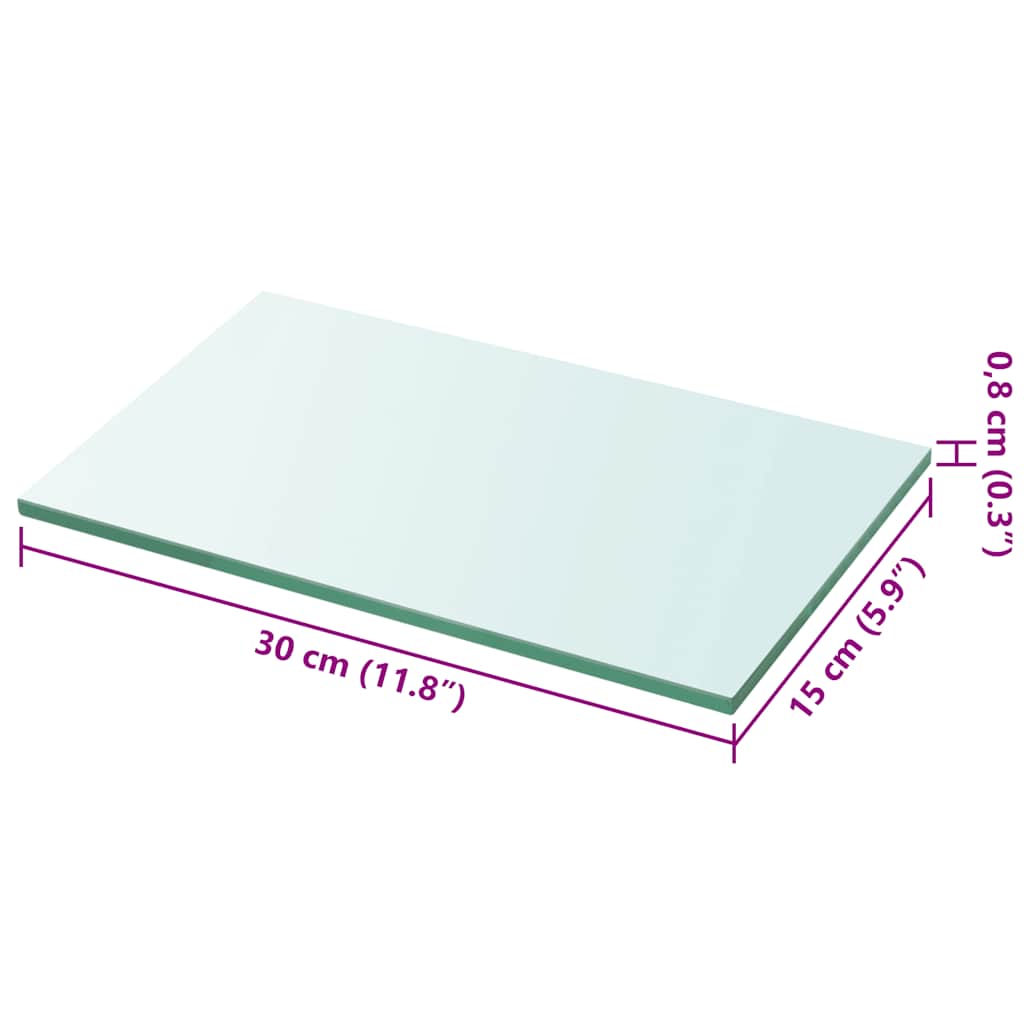 vidaXL Regalboden Glas Transparent 30x15 cm