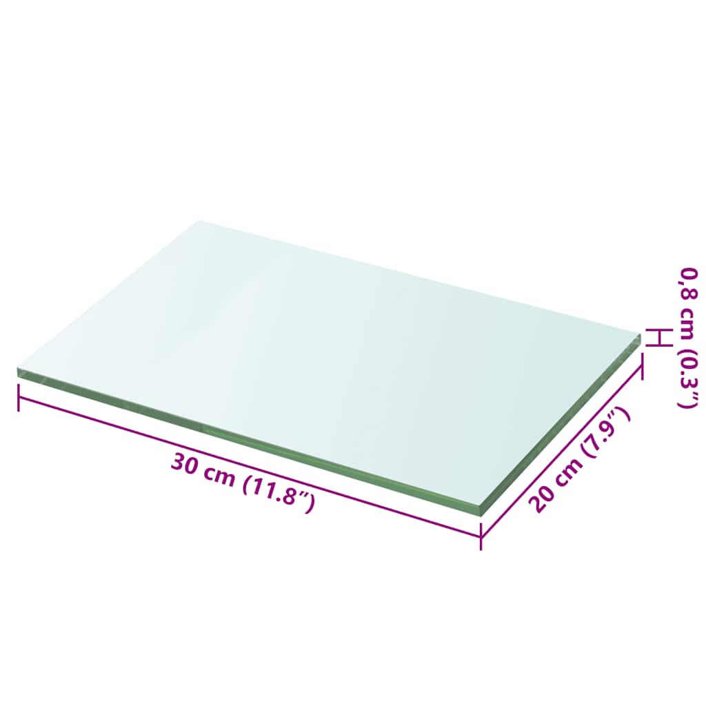 vidaXL Étagère en verre transparent 30x20 cm