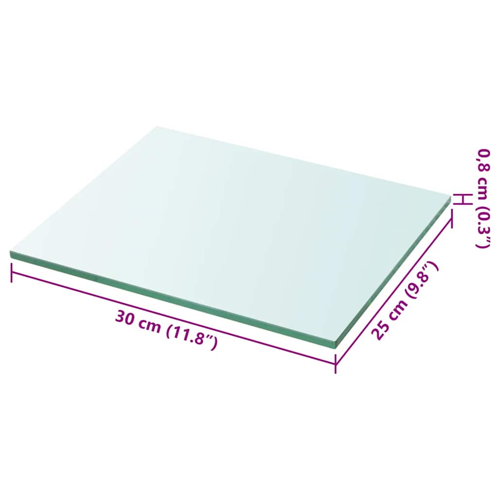 vidaXL Regalboden Glas Transparent 30x25 cm