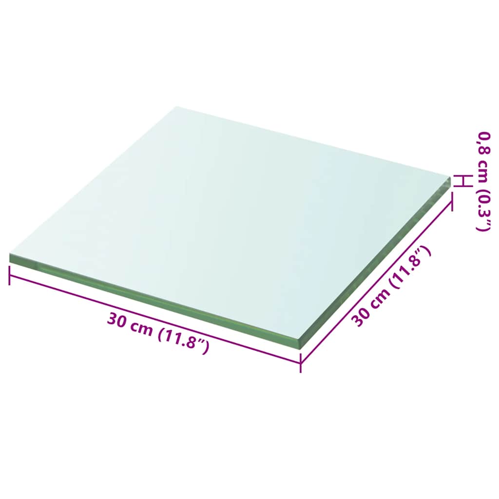 vidaXL Regalboden Glas Transparent 30x30 cm